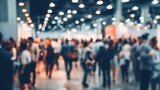 Blurred crowd at indoor business event