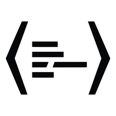 Modern code bracket icon representing programming data and information technology concepts silhouette