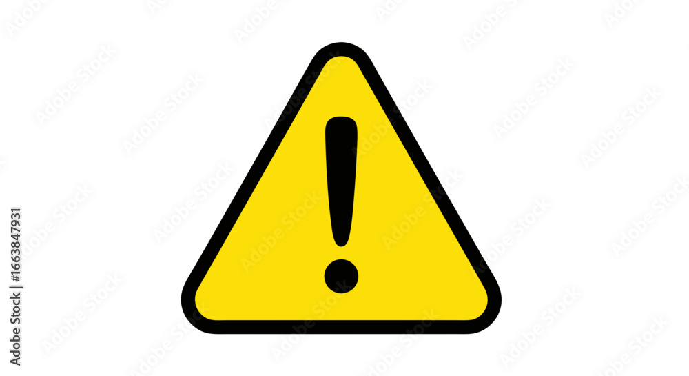 Yellow Rounded Warning Sign yellow warning sign Stock Vector | Adobe Stock