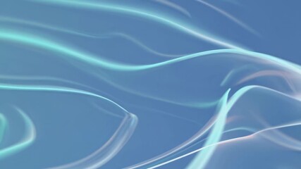 Wall Mural - abstract video background with flowing teal and white lines. captured from a top-down angle, creatin