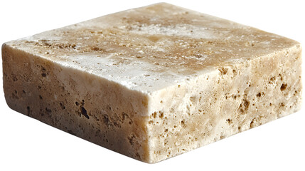 Wall Mural - beige square stone block with rough textured surface