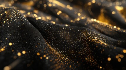 Wall Mural - The image captures the essence of sophistication with an elegant golden bokeh effect set against a classic black background