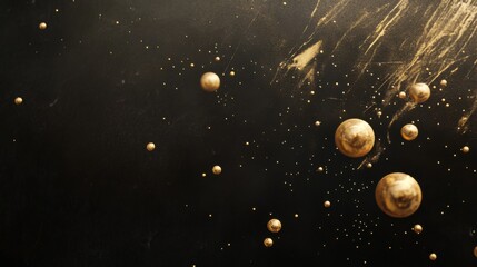 Wall Mural - The image captures the essence of sophistication with an elegant golden bokeh effect set against a classic black background