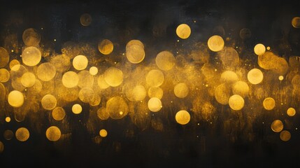 Wall Mural - The image captures the essence of sophistication with an elegant golden bokeh effect set against a classic black background