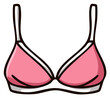 © Юлія Кучер - Pink bra cartoon vector illustration. Cute female lingerie and underwear apparel.