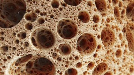 Intricate abstract porous texture with deep cavities and cellular structure, organic macro detail.