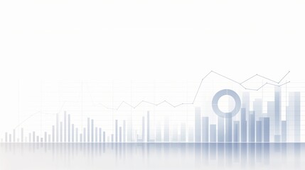 Minimalist Business Data Graphs on White Background