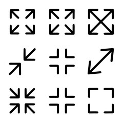 Full screen icons set. Vector 

