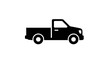 © jas - Simple black pickup truck vector illustration, delivering goods, minimal car concept, automotive