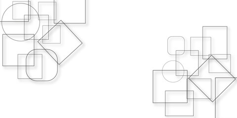 Wall Mural - Abstract white rectangle shape geometric line background. Light Silver, Gray vector pattern in square style. Abstract technology of squares concept. vector illustration background	
