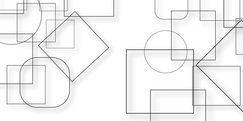 Wall Mural - Abstract white rectangle shape geometric line background. Light Silver, Gray vector pattern in square style. Abstract technology of squares concept. vector illustration background	
