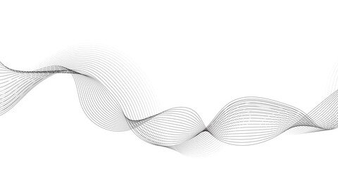 Wall Mural - gray wave curve lines banner background design. Digital frequency track equalizer. Stylized line art background. modern soft luxury texture with smooth and clean vector subtle background illustration