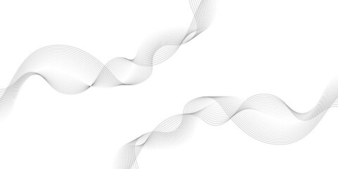 Wall Mural - gray wave curve lines banner background design. Digital frequency track equalizer. Stylized line art background. modern soft luxury texture with smooth and clean vector subtle background illustration