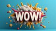 © rashyn - A vibrant explosion of color surrounds the word WOW!, emphasizing excitement and astonishment
