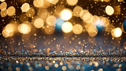 Wall Mural - Golden bokeh creates a mesmerizing display of light and festive celebrations.