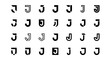 © KD - Vector illustration of variations of hebrew letter j characters