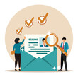 © Alwie99d - Review candidate resume concept. Business people HR staff review candidate resume email.