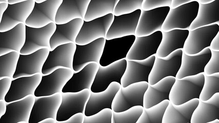 Wall Mural - black and white animated background with morphing grid cells