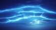 © mifta - Abstract depiction of a bright blue sky with luminous, electric-like lines resembling clouds or energy flowing across the horizon.