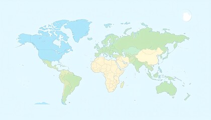 Naklejka na meble World map in pastel colors