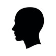 © Vextria - A stark black silhouette of a human head in profile, showcasing facial features.