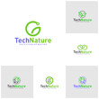 © Top Studio - Set of Creative Nature Tech Logo Design Concepts. Bio Tech Logo Template Vector