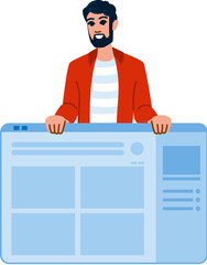 web developer showing website interface design template