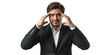 © Ghari - Stressed man in suit with headache business professional image on transparent background