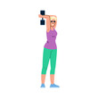 © sevector - Sportswoman lifting dumbbell behind head during fitness training