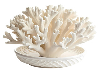 Elegant White Coral Decor Coastal Home Accents isolated on transparent background