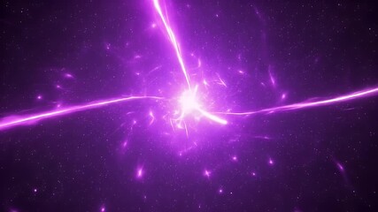 Abstract Purple Light Streaks with Starry Background Radiating Energy in a 3D Rendering with Glowing and Vibrant Cosmic Design