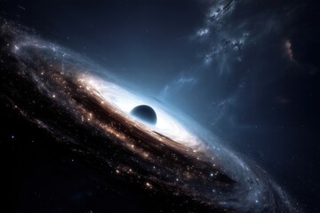 Wall Mural - a cosmic black hole close to planet earth