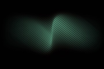 Abstract teal and green gradient wave flowing across black background with luminous glow, creating a futuristic modern design perfect for digital and creative visuals