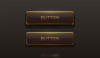Wall Mural - Golden Button frame, label event bar, show signboard. Vector illustration