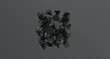 © acidmit - Abstract 3D render of geometric shapes in a dark minimal setting, forming a modern futuristic composition suitable for creative backgrounds, branding visuals, and conceptual digital artwork.
