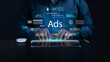 © Antony Weerut - Digital marketing and online advertising concept. Professional analyzes ad performance dashboard with data and charts. customer engagement insights, social media strategy, audience targeting, SEO.