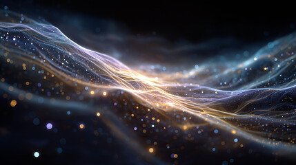 Wall Mural - cosmic waves: an artistic depiction of flowing energy patterns, reminiscent of celestial waves and s
