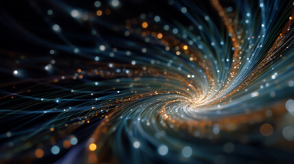 Wall Mural - abstract swirl of light and energy: a mesmerizing spiral of luminous particles and energy filaments,