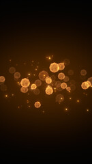 Wall Mural - abstract golden hexagon bokeh lights with glitter shiny stars ,gold particles luxury vertical social media background