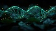 © Oksana - Glowing DNA strands weave gracefully above lush green leaves under soft ambient light