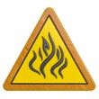© Hrms - Flammable Liquid Warning Sign, Fire Hazard Symbol with Water Waves, 3D Illustration