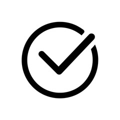 Wall Mural - black check mark icon with black outline, isolated on transparent background Remove png, Clipping Path, pen tool