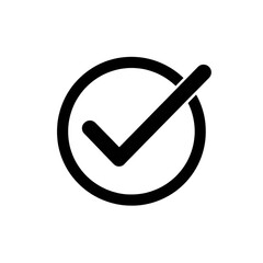 Wall Mural - black check mark icon with black outline, isolated on transparent background Remove png, Clipping Path, pen tool