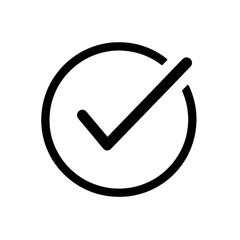 Wall Mural - black check mark icon with black outline, isolated on transparent background Remove png, Clipping Path, pen tool