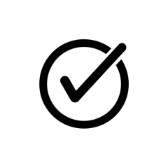 Wall Mural - black check mark icon with black outline, isolated on transparent background Remove png, Clipping Path, pen tool