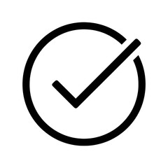 Wall Mural - black check mark icon with black outline, isolated on transparent background Remove png, Clipping Path, pen tool