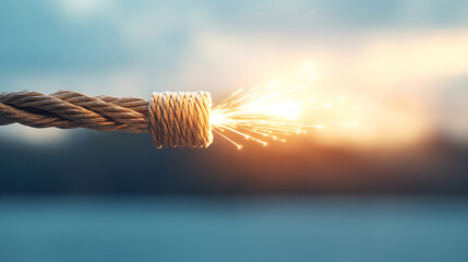 Close up of golden sparks burn. Fibre optic light and lightning spark. 