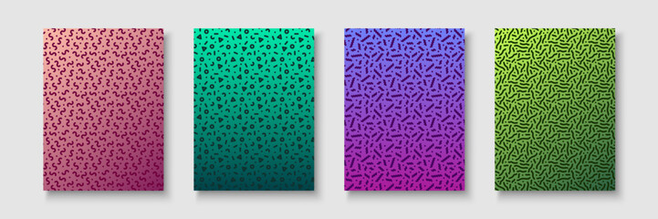 Wall Mural - collection of abstract vector colorful gradient posters. art creative festive covers fashion style -