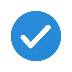 Wall Mural - white check mark icon in blue circle isolated on transparent background Remove png, Clipping Path, pen tool