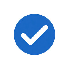 Wall Mural - white check mark icon in blue circle isolated on transparent background Remove png, Clipping Path, pen tool
